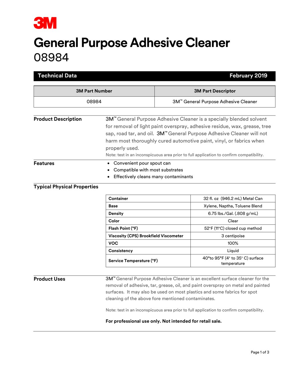 General Purpose Adhesive Cleaner - 3M