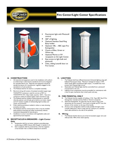 Fire Center/ Light Center SpecSheet