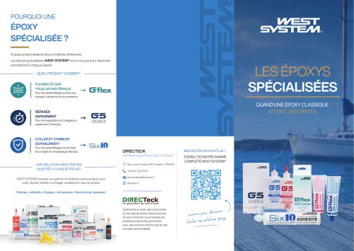 Les époxys spécialisées WEST SYSTEM® – G/flex, G/5 & Six10
