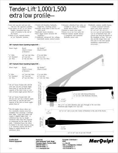 Tender-Lift 1,000/1,500 XLB (extra low profile - special bearing)