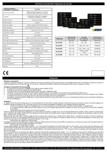 NOTICE TABLEAUX NL102