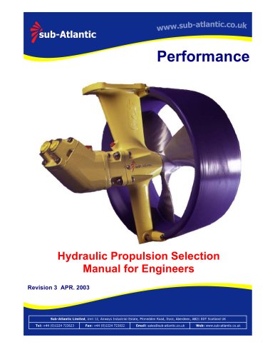 Hydraulic Propulsion Selection Manual for Engineers