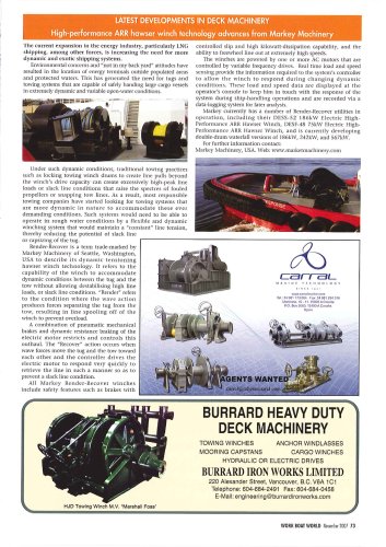 Lastest developments in deck machinery