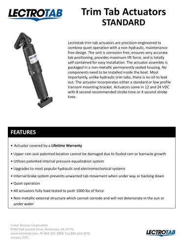 Trim Tab Actuators