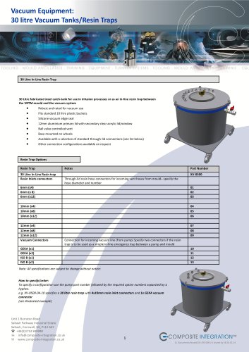 Vacuum Equipment - Vacuum Tank/Resin Trap