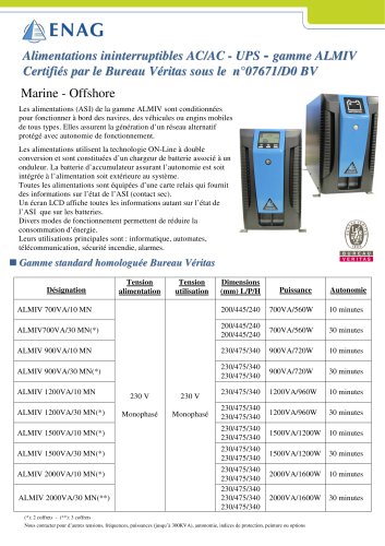 Gamme ALMIV-ASI 700-2KVA