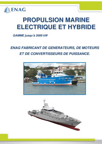 PROPULSION ÉLECTRIQUE ET HYBRIDE DC ET AC JUSQU’À 2 MW