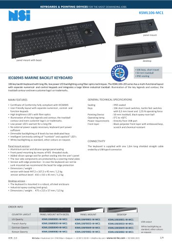 IEC60945 MARINE BACKLIT KEYBOARD