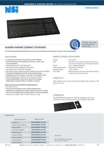 IEC60945 MARINE COMPACT KEYBOARD