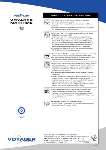 Voyager Maritime Product Specification