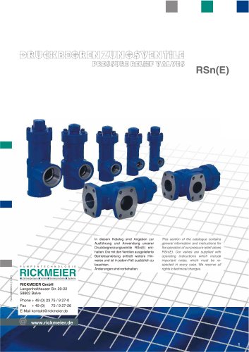 pressure relief valves