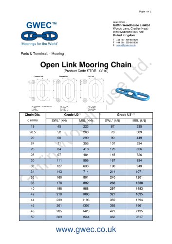 Open Link Mooring Chain