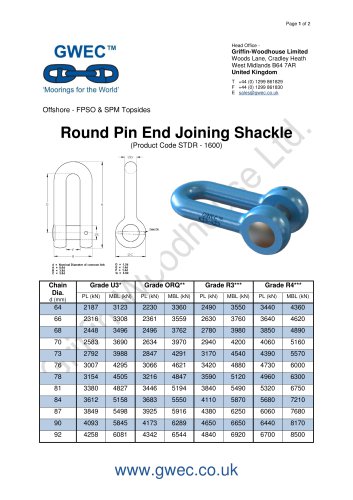 Round Pin End Joining Shackle