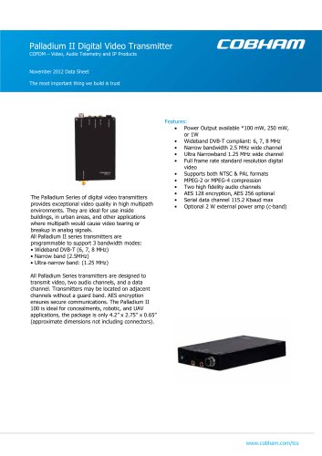 Palladium II Digital Video Transmitter