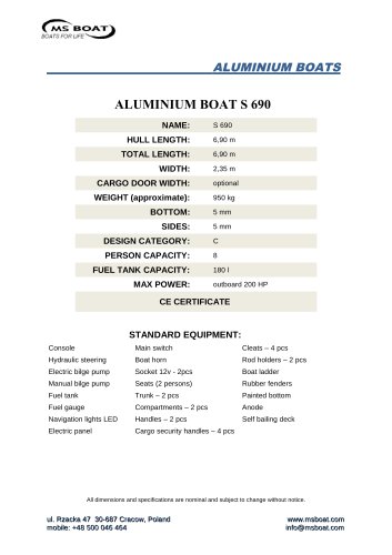 ALUMINIUM BOAT S 690