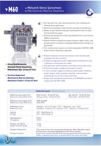 M60 MECHANICAL MARINE GEARBOX