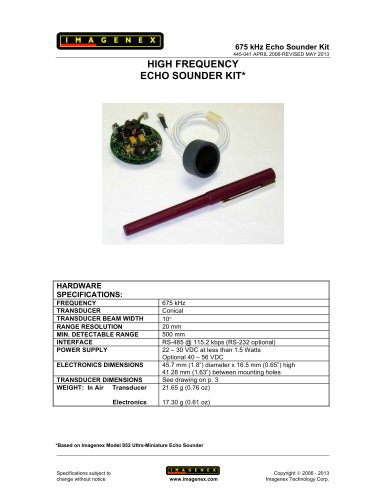 852 Echo Sounder Kit