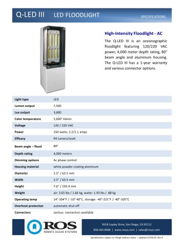 Q-LED III LED FLOODLIGHT