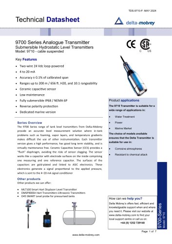 Technical Datasheet - 9710F - cable suspended