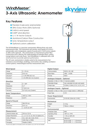 Wind Master 3-Axis Ultrasonic Anemometer