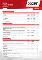 XCAT PRICE TABLE