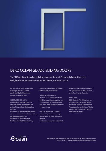 DEKO OCEAN GD A60 SLIDING DOORS