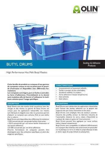 BUTYL DRUMS High Performance Hot Melt Butyl Mastics