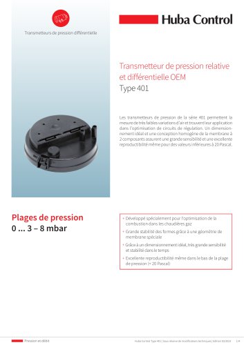 Transmetteur de pression relative et différentielle OEM