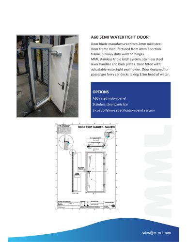 A60 Semi Watertight Door